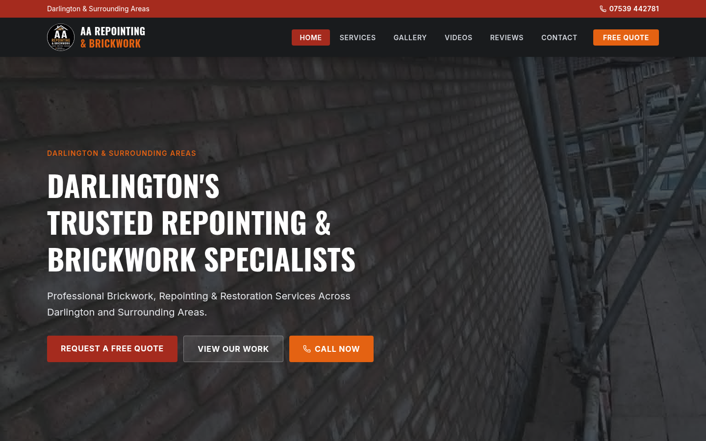 AA Repointing & Brickwork website
