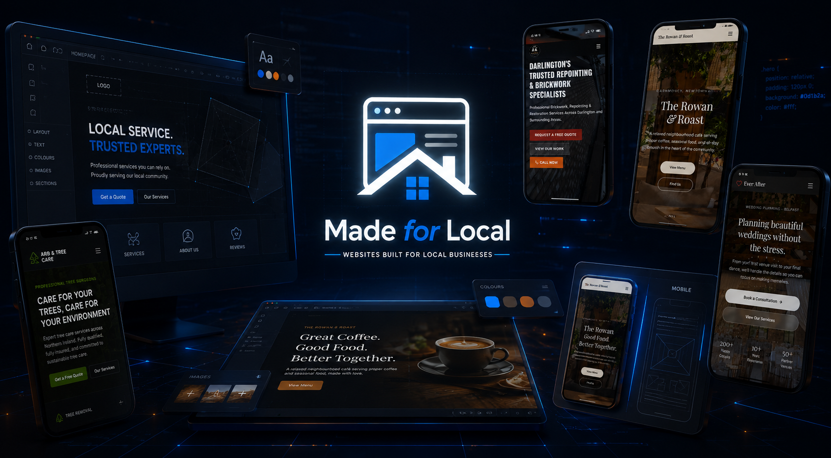 Made for Local — websites built for local businesses, shown across multiple devices
